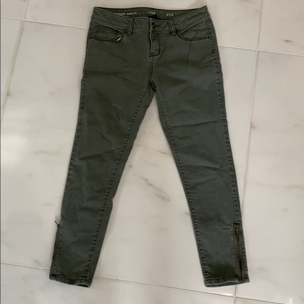 Dark green ankle jeans